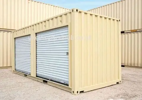 20ft Shipping Container with a Roll-Up Door - 3/4