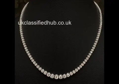 Natural Diamond Graduated Tennis Necklace
