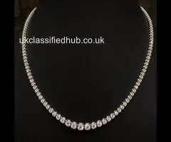 Natural Diamond Graduated Tennis Necklace