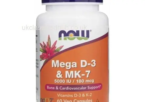 NOW Foods Mega D3 & MK-7 – Bone, Heart & Immune Support (BEYSTON -10%)