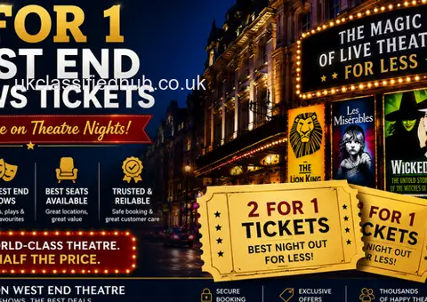 2 for 1 West End Shows Tickets – Save More on Theatre Nights