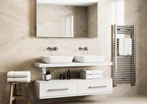 Beige Glossy Stone Effect Porcelain Tile - 2/2