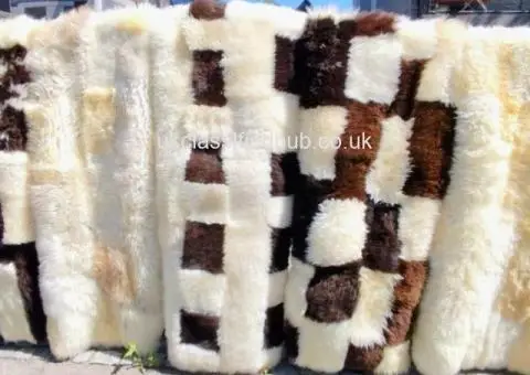 Large Patchwork sheepskin rugs, 2m, High Quality - 2/4