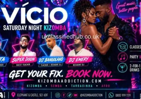 VÍCIO: Saturday Kizomba Classes & Party London - 10 Oct