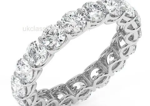 Classic Claw Eternity Rings in 18k Yellow Rose and White Gold