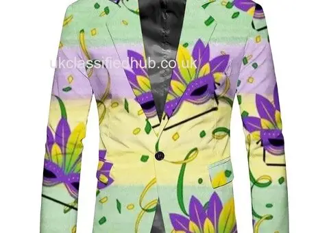 Fashion Colorful Flower Men Suit - 3/4