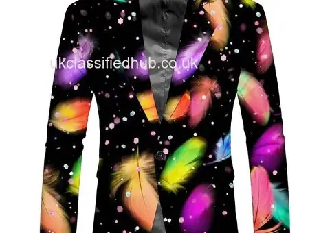 Fashion Colorful Flower Men Suit - 4/4