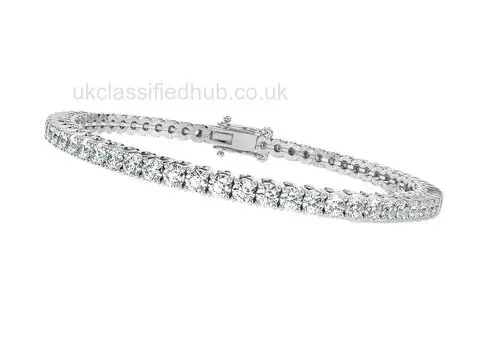 2.70 Ct Natural Round Diamond Tennis Bracelet, 9K White Gold
