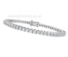2.70 Ct Natural Round Diamond Tennis Bracelet, 9K White Gold
