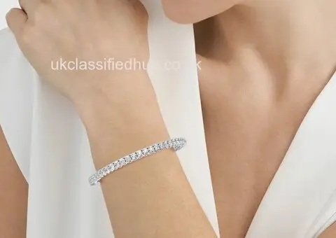 2.70 Ct Natural Round Diamond Tennis Bracelet, 9K White Gold - 2/2