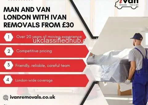 Man and Van London with iVan Removals from £30