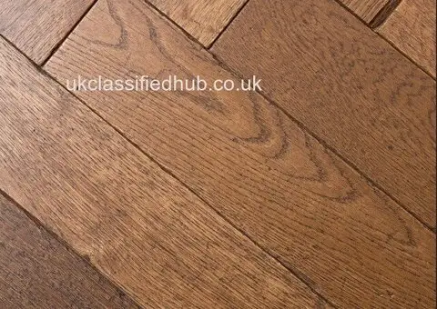 Pragvel Tumbled Herringbone Engineered Oak Flooring