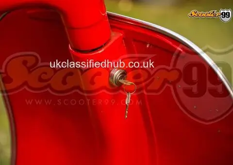 Classic Vespa 150 Red – Fully Restored Vintage Italian Scooter - 3/4