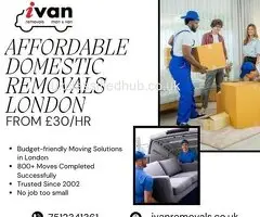 Affordable Domestic Removals London | From £30/hr
