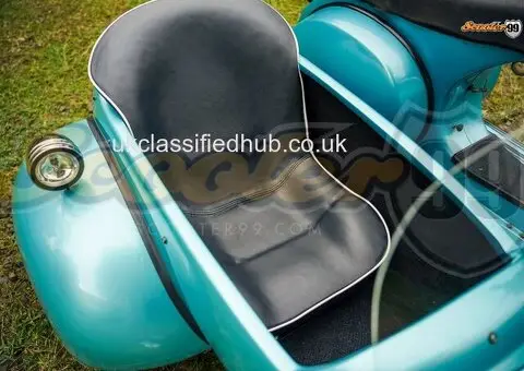 Vespa PX150 Sky Blue With Sidecar by Scooter99 - 3/4